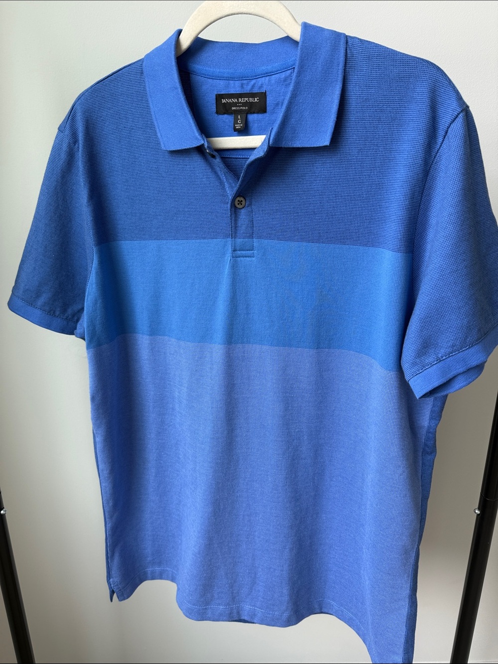 Banana Republic Men's Blue Strip Dress Polo